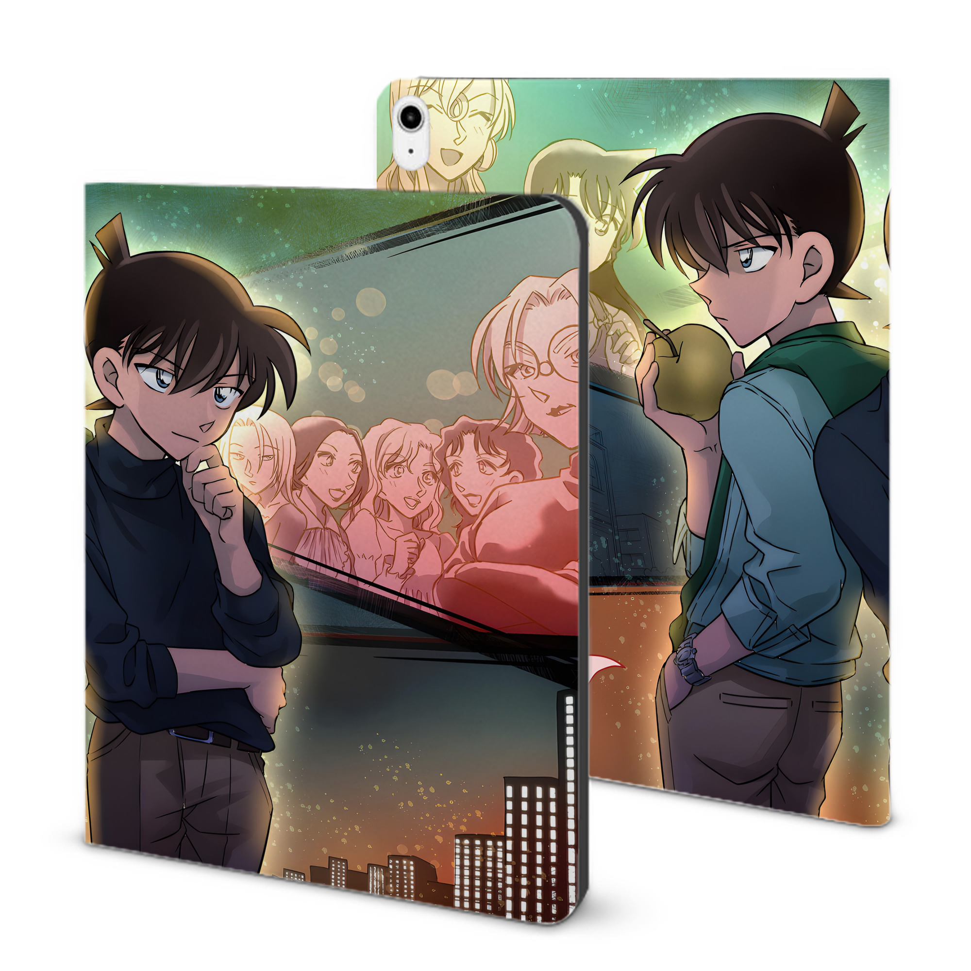 （画像用） 名探偵コナン Detective Conan IPadケース ペンホルダー付き ブックスタイルデザイン
